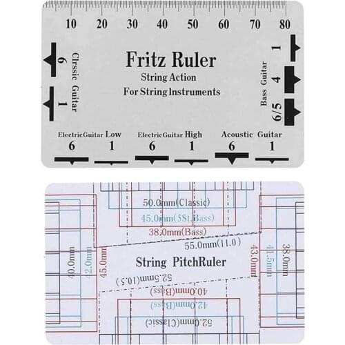 2pcs String Action Ruler Gauge Tool For Electric Bass Acoustic Guitar Guitarra Accessories Stringed Musical Instruments Parts