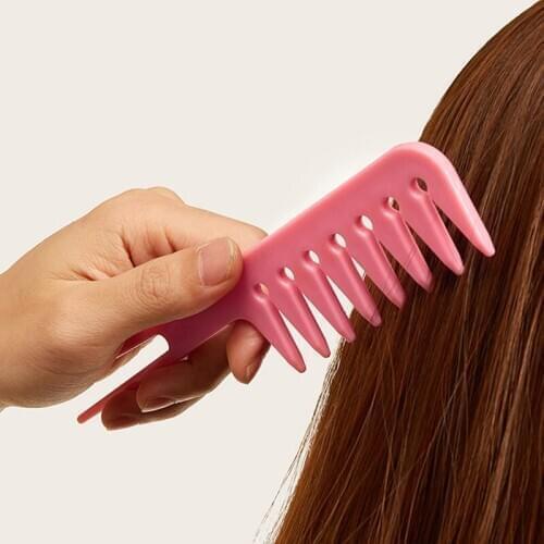 Oil Head Comb Back Large Wide Tooth Comb Hair Styling Color Comb Fluffy Hair Dye Hook Detangling Salon Dyeing Styling Brush Tool