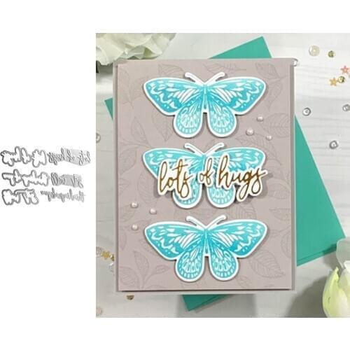 Lots of hugs HOT FOIL PLATE Silver Metal Cutting Dies DIY Photo Embossing Die Cut Scrapbooking Stencils Hot Stamping Foil