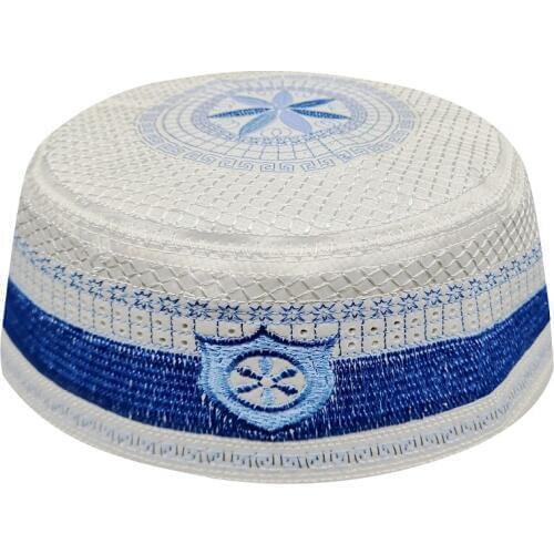 Fashion Design Men Blue Muslim Prayer Caps For Men india islamic Yarmulke Hats Jewish Kippah Moslim Jewish Accessory Hats