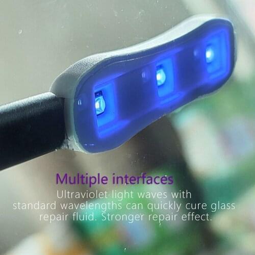 Mini Resin Curing Special Lamp Curing Glue UV Lamp Lighting Set Tool Car Front Windshield Glass Crack Repair Tools