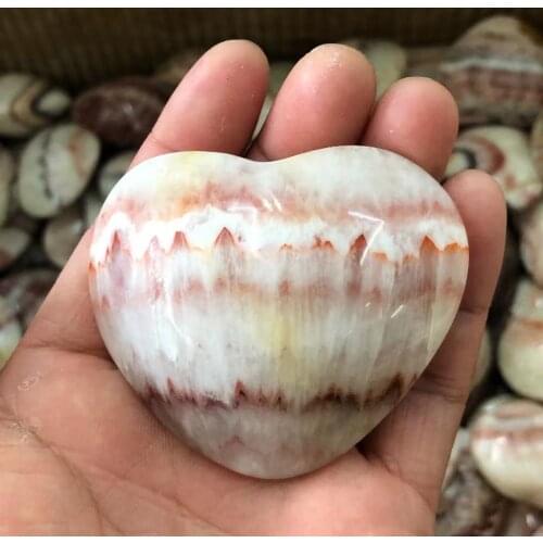 Natural beautiful agate red quartz crystal heart healing