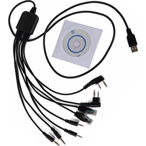For YAESU BAOFENG UV-5R for Kenwood New 8 in 1 USB Programming Cable Two Way Radio Moto IC Retevis Walkie Talkie Accessories