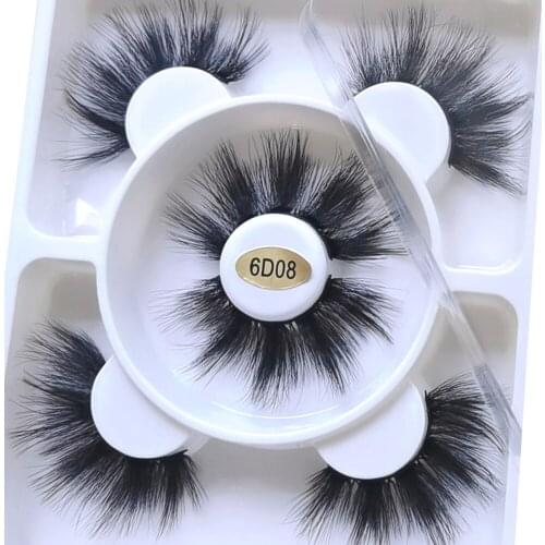 NEW 3Pairs Fake Eyelashes Super Fluffy Mink Wispy With Box Natural Dramatic Volume Messy Long 8-14mm 3D Mink False Lashes
