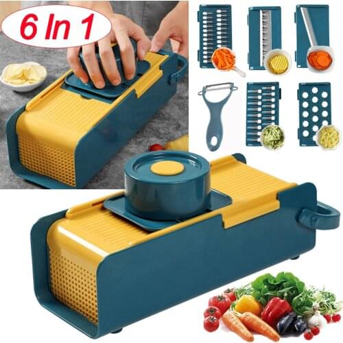 NewCreativity Vegetable Cutter Fruit Slicers Grater Shredders Drain Basket 6In1 Gadgets Kitchen Accessories кухонные аксессуары
