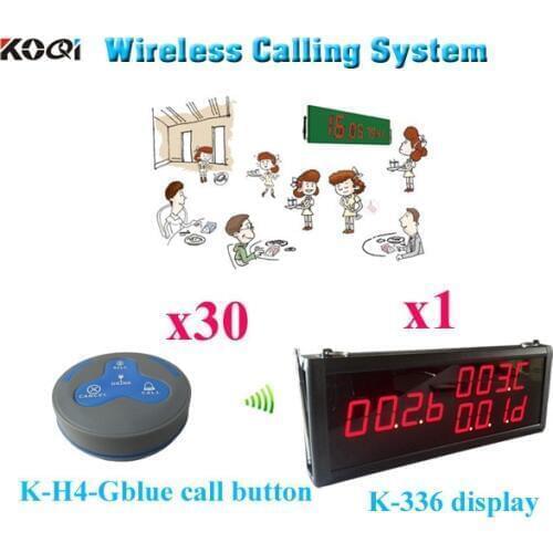 Pager Service System 100% Brand New Remote Alert Pager Call For Service (1 display 30 call button)