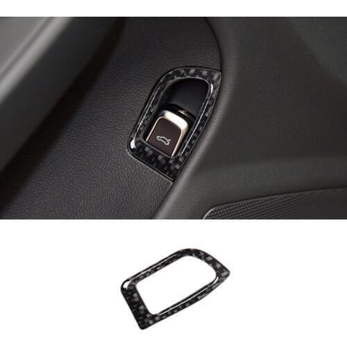 Carbon Fiber Interior Door Trunk Switch Button Frame Decoration Cover Trim For Audi A4 B8 2009-2016 LHD Car Styling