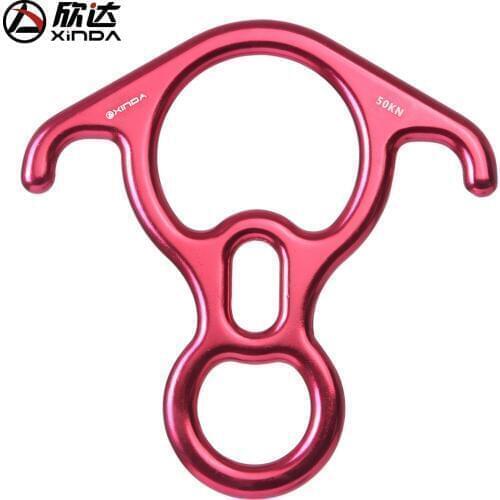 XINDA outdoor aluminum magnesium alloy Rock Climbing 8 word ring 50KN Ox Horn Hoop Abseiling Device downhill Slow Down Descender