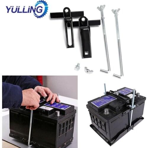 Universal Adjustable Car Battery Holder Stabilizer Rack Metal Mount Car Storage Battery Holder Tray Battery Bracket Stand Kit