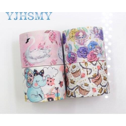 YJHSMY I-181117-249,5yards,38mm Cartoon Ribbons Thermal transfer Printed grosgrain,Holiday decoration DIY Gift wrapping material