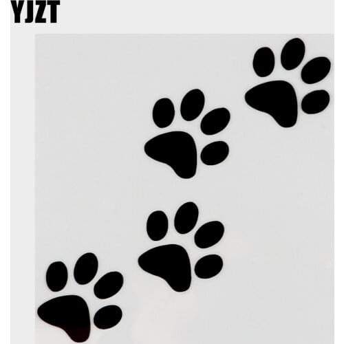 12.8cm*12.5cm Animal Cat Paw Print Funny Vinyl Decal Motorcycle Car Sticker Black/Silver S6-3810