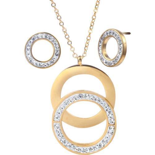 OUFEI Stainless Steel Jewelry Sets For Women Fashion Jewelry Accessories Jewellery Necklace Set Dubai Bridal Set Jewelry 2019