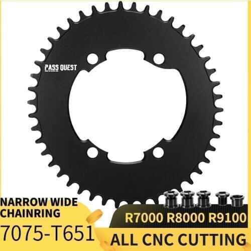 PASS QUEST R9100 OVAL Road Bike Chain Crankshaft Closed disk 110BCD 58T Narrow Wide Chainring For R7000/R8000/DA9100
