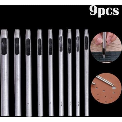 MIUSIE 1Pcs Belt Punching Leather Hole Punch Hollow Drilling Tools Carbon Steel Leather Punching Tool 0.5mm -4mm