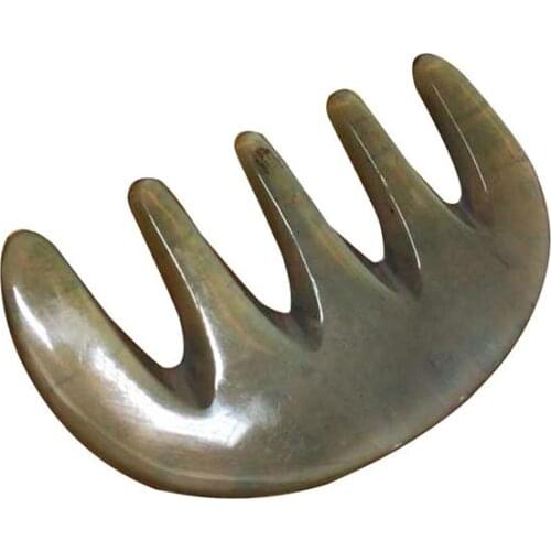 1pc Scrapping Comb Durable Smooth Ox Horn Five-tooth Massage Comb Scrapping Tool Massage Board for Women Ladies