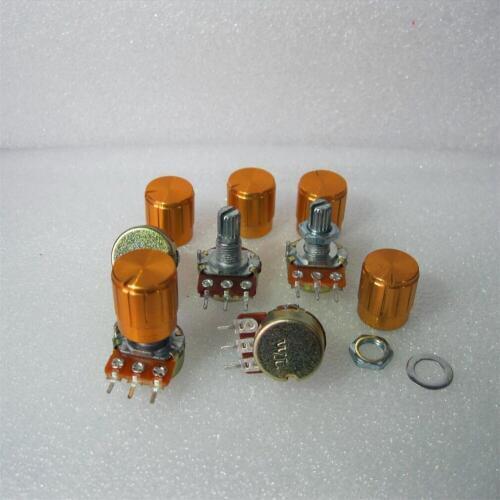 10pc High Quality WH148 B1K Linear Volume size switch Potentiometer 15mm Shaft With Nuts And Washers Hot And 10pc aluminum knob