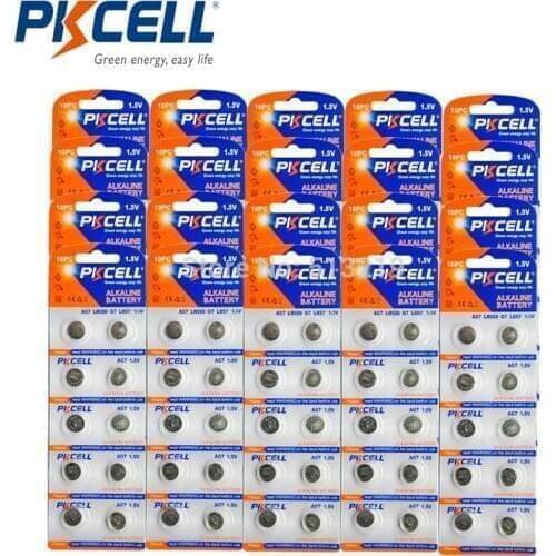 200pcs /20card PKCELL AG7 395 SR927SW 399 SR927W LR927 LR927W SP395 SR927 AG7 Watch alkaline Battery Button Coin Cell batteries