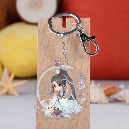 2021 Anime Mo Dao Zu Shi Keychain Cartoon Figure Wei Wuxian Lan Zhan Double Sided Acrylic Key Ring Cosplay Pendant