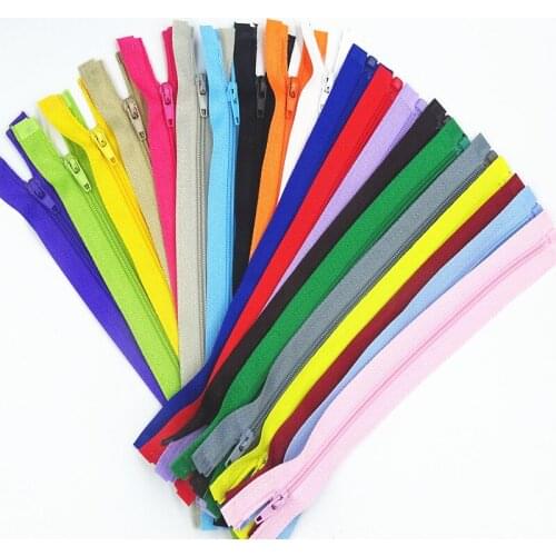 25Cm (10 Inch) 3# Opening Nylon Zippers Tail Resin Suitable For Clothing 10Pcs