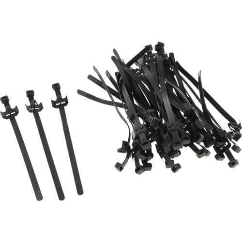 37 Pieces Car Boat Mounting Zip Tie Wrap Push Rivet Clip Wiring Clamps