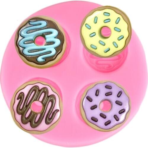 3D Donuts Silicone Molds Baby Birthday Fondant Cake Decorating Tools DIY Cupcake Topper Candy Clay Chocolate Gumpaste Moulds