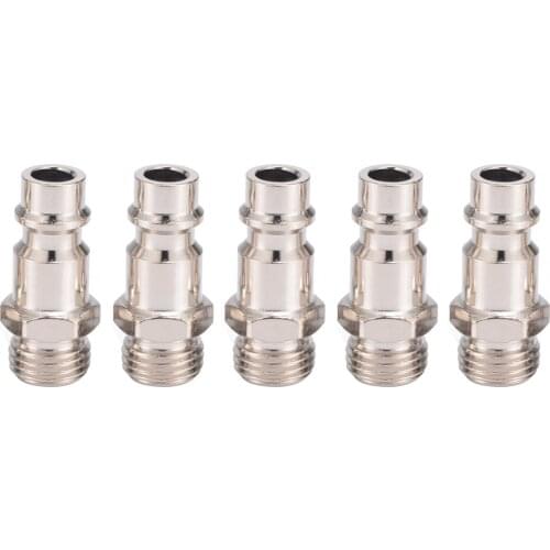 5pcs/set Euro Air Line Hose Fitting Air Compressor Connector Quick Release Coupler Plug Socket Connector 1/4" BSP Male