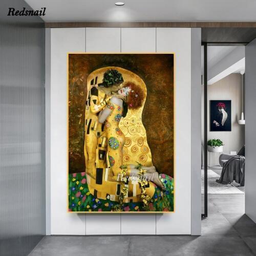 Diamant Embroidery,5D,puzzle diy Diamond Painting cross-stitch full Drill Mosaic Wall Art Gustav Klimt Kissing Abstract EE1077