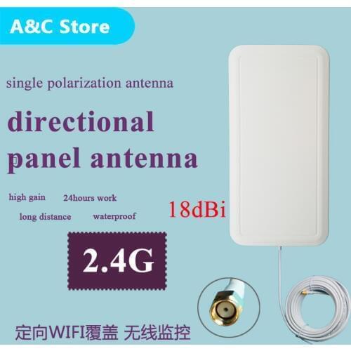 18dBi 2.4g wifi antenna directional single polarization panel antenna RF-SMA-male connector high gain wireless network 2pcs/lot