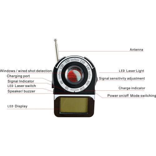 CC309 GPS GSM WIFI G3 G4 SMS RF SPY BUG DETECTOR AND LASER CAMERA LENS FINDER