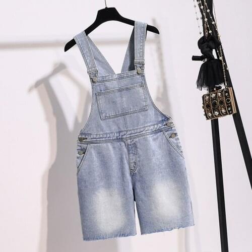 Straps Denim Overalls Plus Size 5Xl Large Fashion Zevity Basic High Waist Summer WomenS Casual Cycling Clothing Shorts 2021