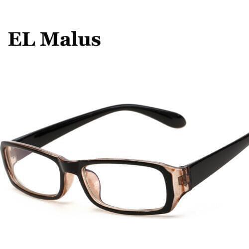 [EL Malus]Thin Square Eyeglasses Frame Women Men Clear Transparent Lens Glasses Black Purple Tan Shades Brand Designer