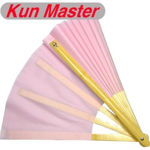Good Kun Master 34 Cm Bamboo Chinese Kung Fu Tai Chi Fan Pure pink Two Sides Free Match fans