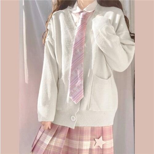 Cardigan Women Solid Oversize Harajuku Loose Sweaters Student Preppy Sweet Girl Cute Knitwear New All-match Soft Hot Sale Basic