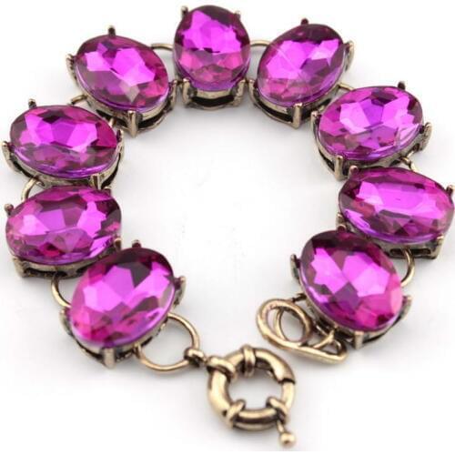 Classic Pave Oval Shiny Glass Bangle 9 Dot Stone Bracelets for Women