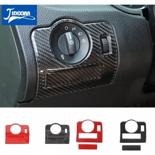 JIDIXIAN Car Headlight Switch Button Panel Decoration Cover Trim Stickers for Ford Mustang 2009 2010 2011 2012 2013 Accessories