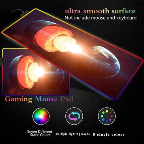 LED Light Mouse Pad Gamer Mousepad Colorful Surface Mouse Mat XXL RGB Large Keyboard Cover Rubber PC Game Desk Mat Multi-size