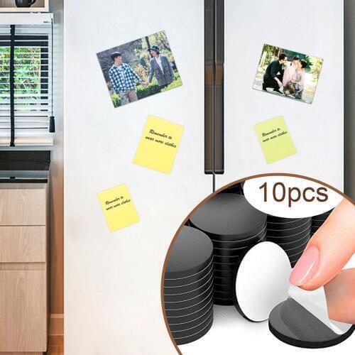 10pcs Round Magnetic Discs Sticker Flexible Rubber Refrigerator Fridge Dots with Adhesive Backing for Home Magnet DIY Crafts