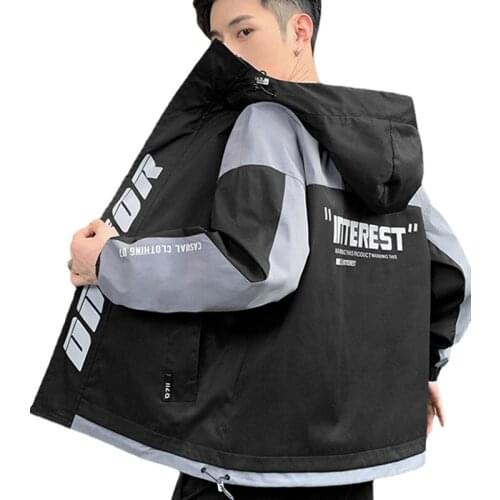 Fashion Brand Spring Autumn Men Casual Streetwear Print Hoodie Jacket Man Waterproof Clothes Mens Windbreaker Coat Male Outwear