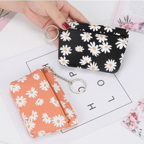 Small Fresh Style Daisy Coin Purse Women Girls Convenient Key Case Exquisite Mini Pouch High Quality Beautiful Zipper Coin Purse