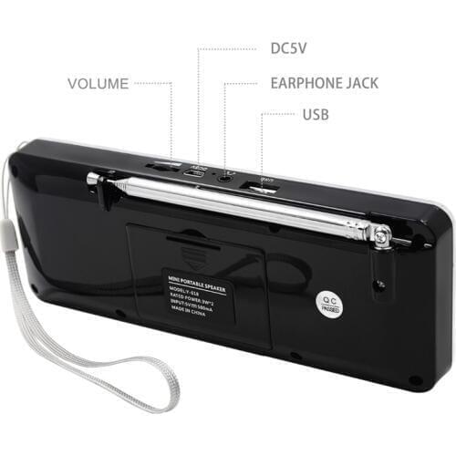 Multifunction Digital Fm Radio Media Speaker Mp3 Music Player Support Tf Card Usb Drive With Led Screen Display And Timer Functi