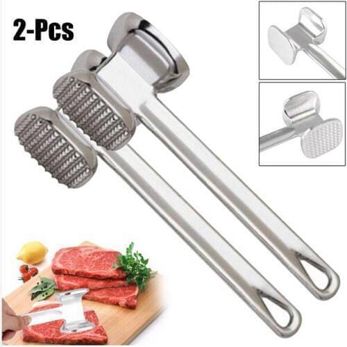 2pcs Steak Tenderizer Aluminum Alloy Meat Pounders Knock-sided Hammer Beaf Cookware Accessories Chicken Hammer Kitchen Tool