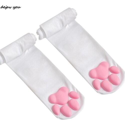 Kawaii 3D Cat Claw Toe Beanies New Cat Paw Socks for Women Girls Cute Gift Lolita PawPads Cosplay Cat Paw Pad Thigh High Socks