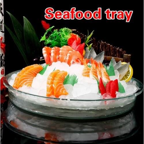 Sashimi Tray Acrylic Sushi Stand Showing Shelf Buffet Transparent Cake Christmas Dinnerware Food Plate transparent seafood tray