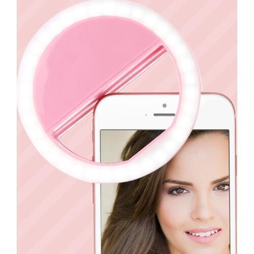 XJ01 Portable Clip On Phone LED Ring Flash Fill Light for Selfie Live Stream