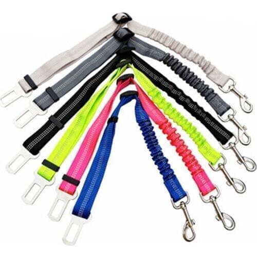 25PCS / LOT Pet Supplies Car Seat Belt Dog Leash Seat Belt Buffer Stretch Reflective Safety Rope Leash