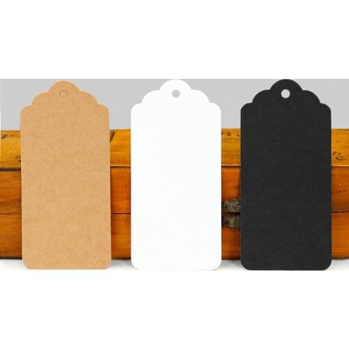 100pcs 4.5x9.5cm Blank Kraft Gift Tags DIY Packaging Hang Tags Wedding Party Candy Boxes Wrapping Gift Card Price Garment Tag