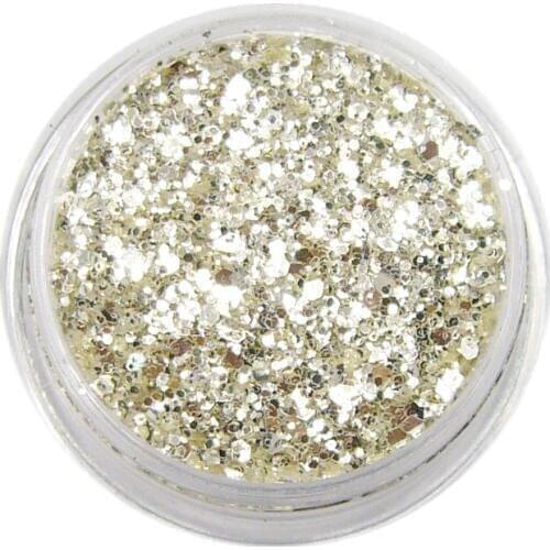 #1SM 1/ Mix size Beautiful 100% Pure Silver UV Glitter Powder Dust Sheet Nail Art Decorations Small Fine Glitter ,5G Jar,YTKL02