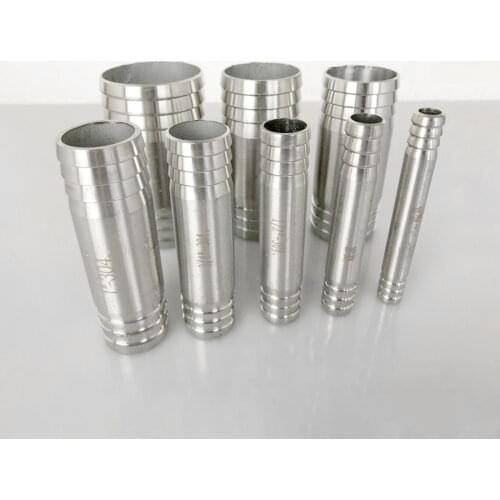 6 8 10 12 -51mm Equal Hose Barb x 75-200mm Length 304 Stainless Steel Hosetail Connector Coupler Fitting