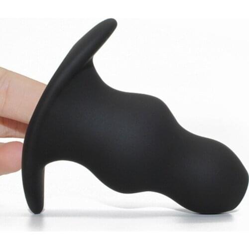 Silicone hollow anal plug G-spot rear court plug Pure silicone masturbation device for adult sex products out hollow anal plug