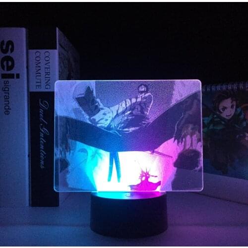 Two-Color Series Swordsman Who Draws The Sword 3D LED Lamp Visual Illusion Acrylic Light Guide Plate for Festival Birthday Gifts